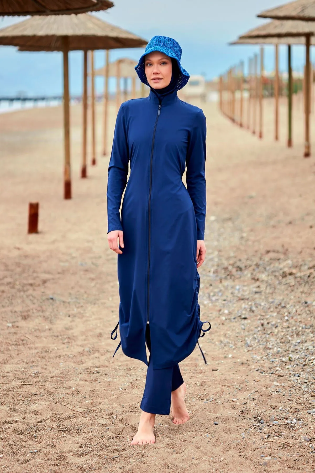 Woven Navy Burkini Modest Swimwear M2416